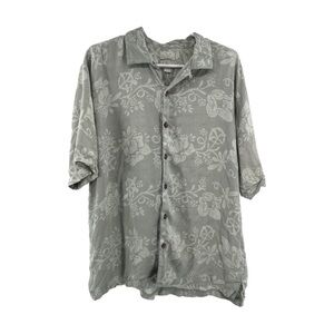 Tommy Bahama 100% silk tropical Hawaiian shirt short sleeve button up vacation M